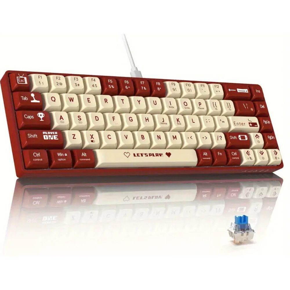 CLAVIER MECANIQUE GAMING AJAZZ AK680 RED-WHITE BLUE_SWITCH RGB